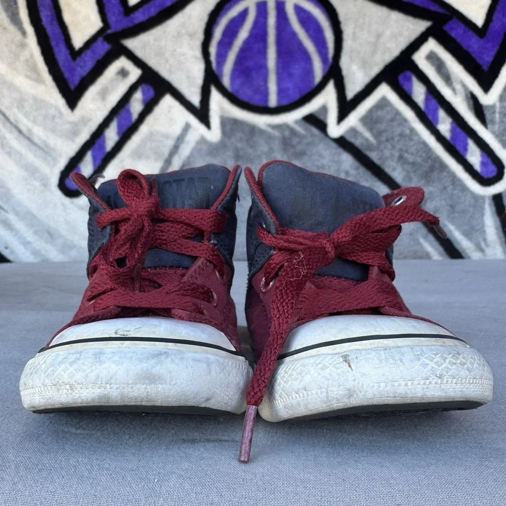 Size 8c - Converse Chuck Taylor All Star Toddler Burgundy Navy High Top Sneakers
